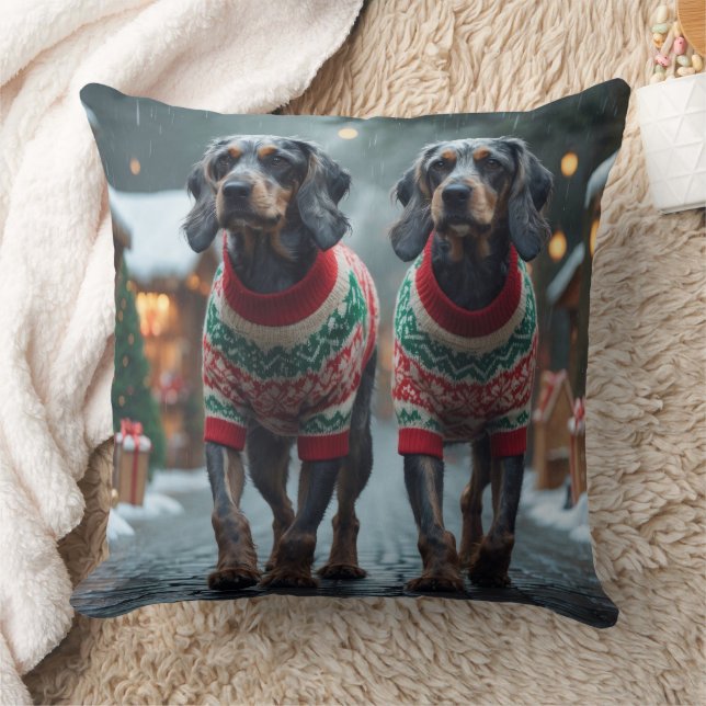 Wired Haired Pointing Griffon Dogs Christmas Snow  Kussen (Deken)