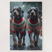 Wired Haired Pointing Griffon Dogs Christmas Snow  Legpuzzel (Verticaal)