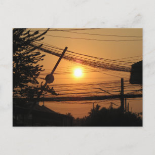 Wired Sunset ... Krung Thep, Thailand Briefkaart