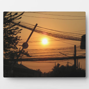 Wired Sunset ... Krung Thep, Thailand Fotoplaat