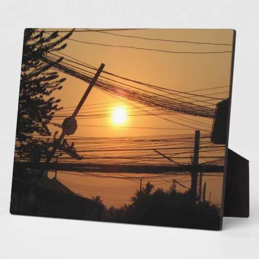 Wired Sunset ... Krung Thep, Thailand Fotoplaat (Zijkant)