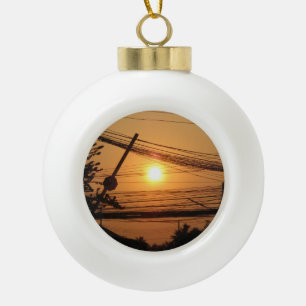 Wired Sunset ... Krung Thep, Thailand Keramische Bal Ornament