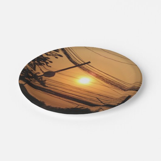 Wired Sunset ... Krung Thep, Thailand Papieren Bordje (Gekanteld)