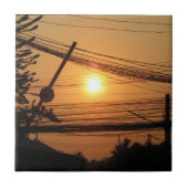 Wired Sunset ... Krung Thep, Thailand Tegeltje (Voorkant)