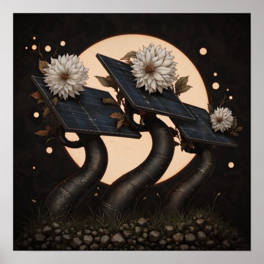 Wired to the Sun beroemd gemaakt door Solarpunk Po Poster (Voorkant)