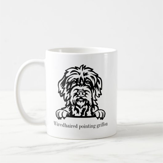 Wiredhaired wijzend griffon hond gepersonaliseerde koffiemok (Links)