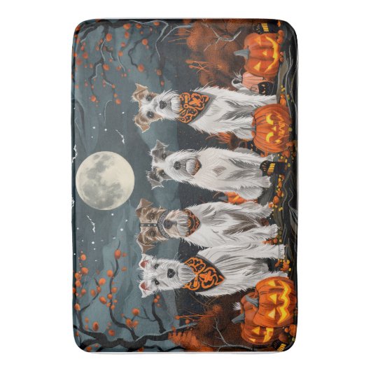 Wirefox Terrier Halloween Spooky Badmat (Voorkant Verticaal)