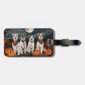Wirefox Terrier Halloween Spooky Bagagelabel (Achterkant horizontaal)