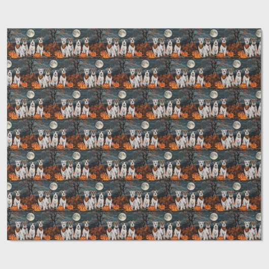 Wirefox Terrier Halloween Spooky Cadeaupapier (Vlak)