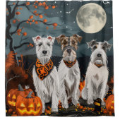 Wirefox Terrier Halloween Spooky Douchegordijn (Voorkant)