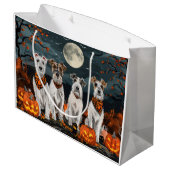 Wirefox Terrier Halloween Spooky Groot Cadeauzakje (Achterkant Gekanteld)