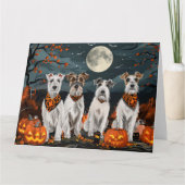 Wirefox Terrier Halloween Spooky Kaart (Voorkant)