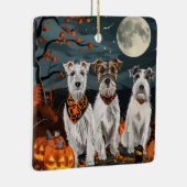 Wirefox Terrier Halloween Spooky Keramisch Ornament (Rechts)