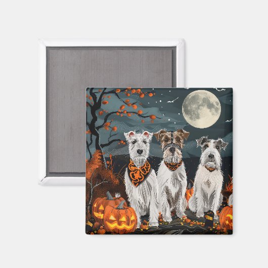 Wirefox Terrier Halloween Spooky Magneet (Voorkant / Achterkant)