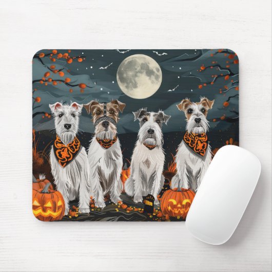 Wirefox Terrier Halloween Spooky Muismat (Met muis)
