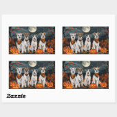 Wirefox Terrier Halloween Spooky Rechthoekige Sticker (Vel)