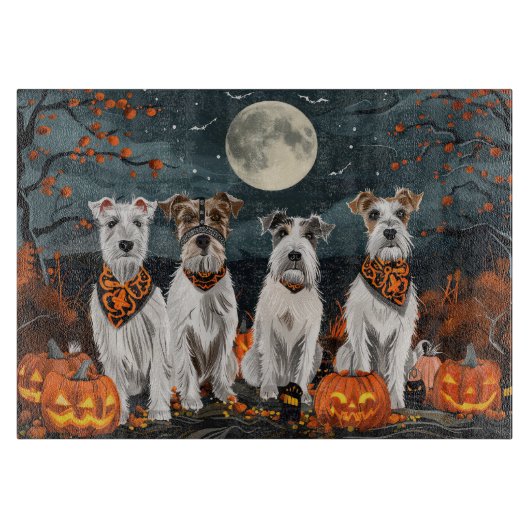 Wirefox Terrier Halloween Spooky Snijplank (Voorkant)
