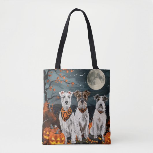 Wirefox Terrier Halloween Spooky Tote Bag (Voorkant)