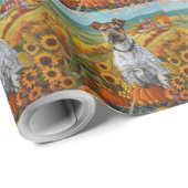 Wirefox Terriër Hond Herfst Oogst Thanksgiving Cadeaupapier (Rol Hoek)