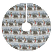 Wirefox Terrier Hond in Sneeuw Kerstmis Kerstboom Rok (Voorkant)