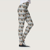Wirefox Terrier Hond in Sneeuw Kerstmis Leggings (Rechts)