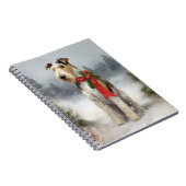 Wirefox Terrier Hond in Sneeuw Kerstmis Notitieboek (Rechterzijde)