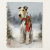 Wirefox Terrier Hond in Sneeuw Kerstmis Planner (Voorkant)