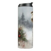 Wirefox Terrier Hond in Sneeuw Kerstmis Thermosbeker (Gedraaid links)