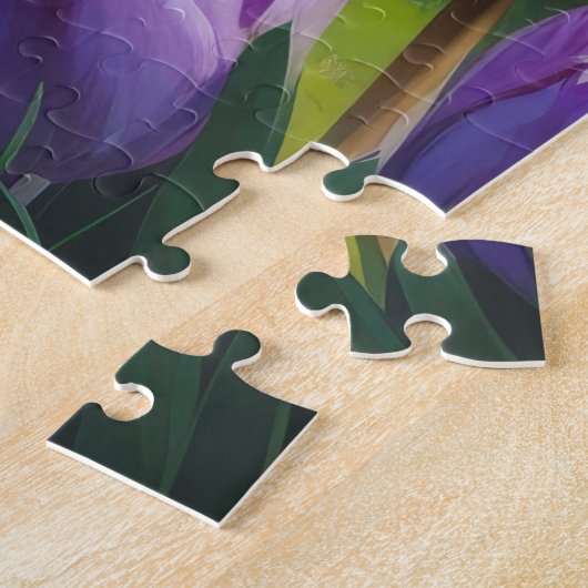 Wirefox Terrier Hond Spring Bloemen Schilderen Legpuzzel (Zijkant)