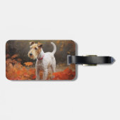 Wirefox Terrier in Herfst laat Herfst Inspire Bagagelabel (Achterkant horizontaal)