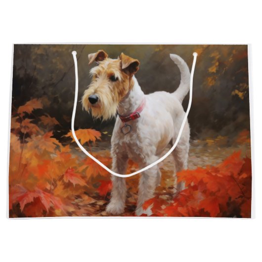 Wirefox Terrier in Herfst laat Herfst Inspire Groot Cadeauzakje (Voorkant)
