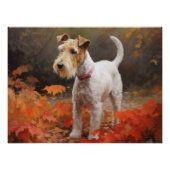 Wirefox Terrier in Herfst laat Herfst Inspire Perfect Poster (Voorkant)