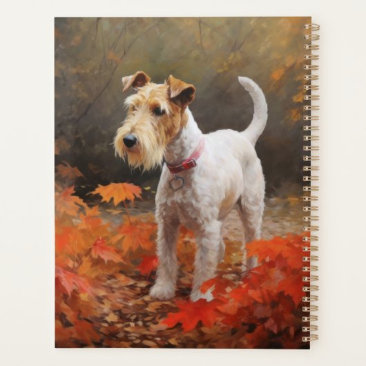 Wirefox Terrier in Herfst laat Herfst Inspire Planner (Achterkant)