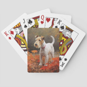Wirefox Terrier in Herfst laat Herfst Inspire Pokerkaarten