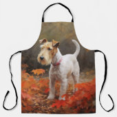 Wirefox Terrier in Herfst laat Herfst Inspire Schort (Voorkant)