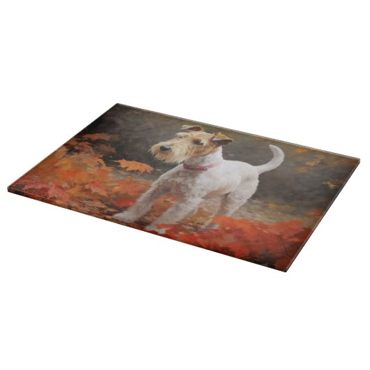 Wirefox Terrier in Herfst laat Herfst Inspire Snijplank (Hoek)