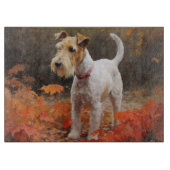 Wirefox Terrier in Herfst laat Herfst Inspire Snijplank (Voorkant)