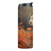Wirefox Terrier in Herfst laat Herfst Inspire Thermosbeker (Gedraaid links)