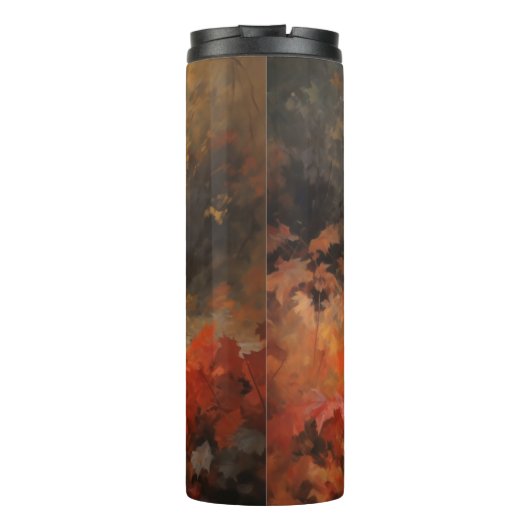 Wirefox Terrier in Herfst laat Herfst Inspire Thermosbeker (Achterkant)