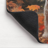 Wirefox Terrier in herfstbladeren val inspireert Muismat (Hoek)