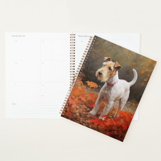 Wirefox Terrier in herfstbladeren val inspireert Planner (Display)