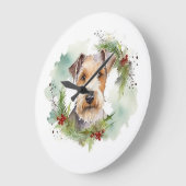 Wirefox Terrier Kerstkrans Feestelijke Pup Grote Klok (Hoek)