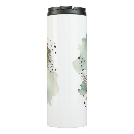 Wirefox Terrier Kerstkrans Feestelijke Pup Thermosbeker (Achterkant)