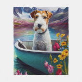 Wirefox Terrier op een peddel: Een Schilderachtig  Fleece Deken (Voorkant)