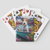 Wirefox Terrier op een peddel: Een Schilderachtig  Pokerkaarten (Achterkant)
