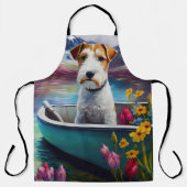 Wirefox Terrier op een peddel: Een Schilderachtig  Schort (Voorkant)