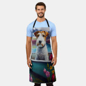 Wirefox Terrier op een peddel: Een Schilderachtig  Schort (Gedragen)