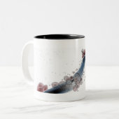 Wireframe microscopisch uitzicht van candida albic tweekleurige koffiemok (Voorkant links)