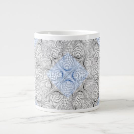 Wireframe patroon 08.B White BG Grote Koffiekop (Voorkant)