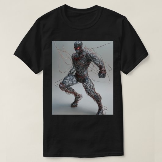 Wireframe Superhero: Anime Style T-Shirt Design (Design voorkant)